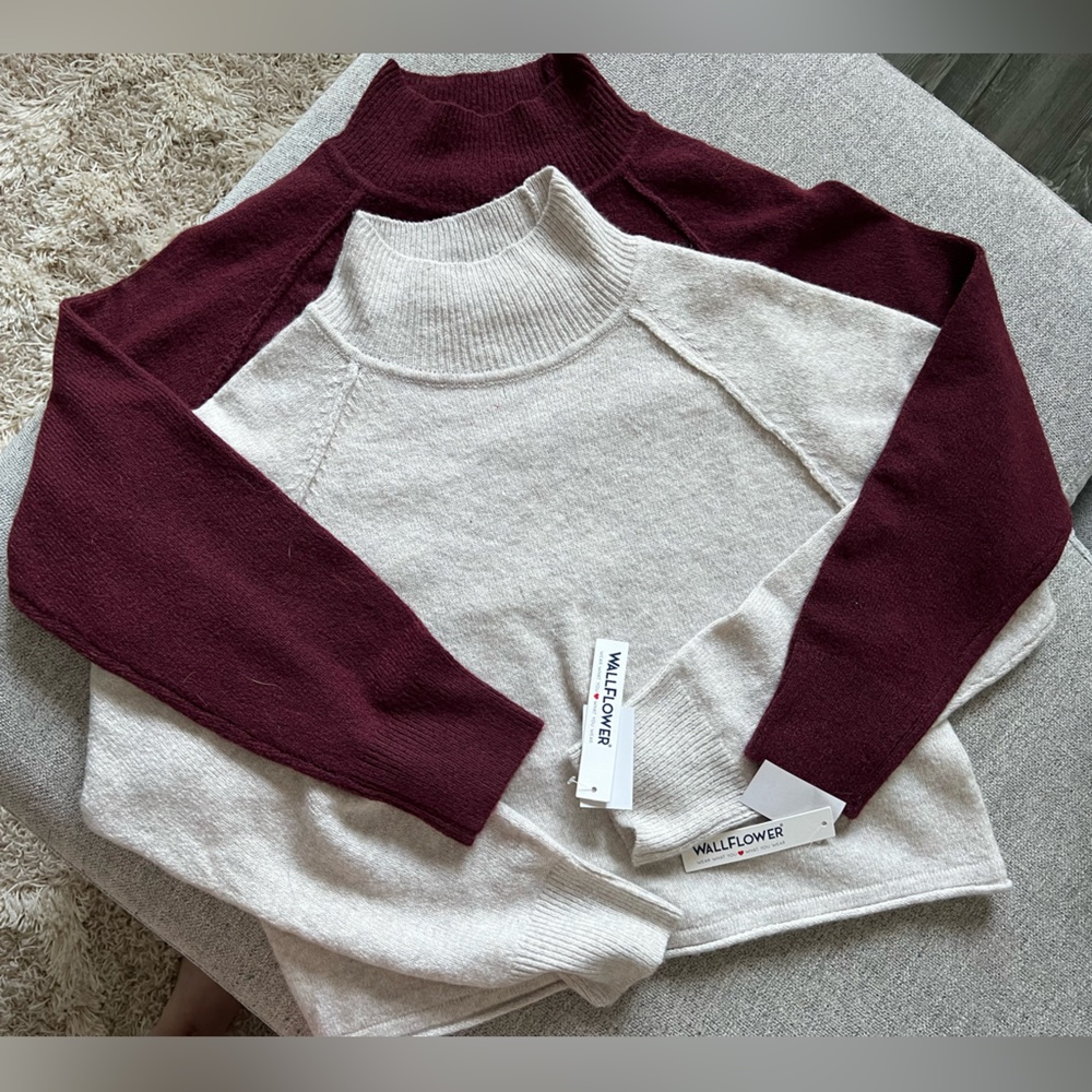 bundles of TWO NWT cropped mock neck sweaters